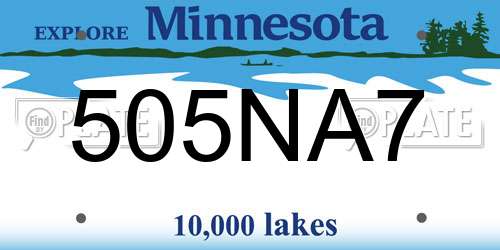 505NA7 Minnesota License Plate