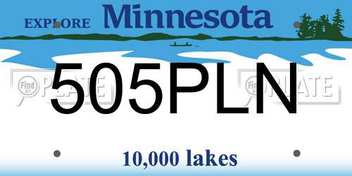 505PLN Minnesota License Plate