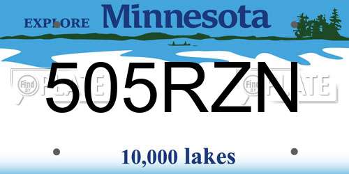 505RZN Minnesota License Plate