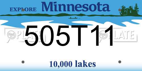 505T11 Minnesota License Plate
