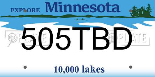 505TBD Minnesota License Plate