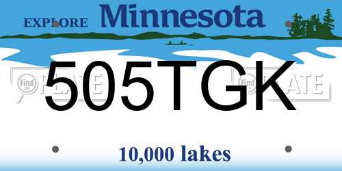 505TGK Minnesota License Plate