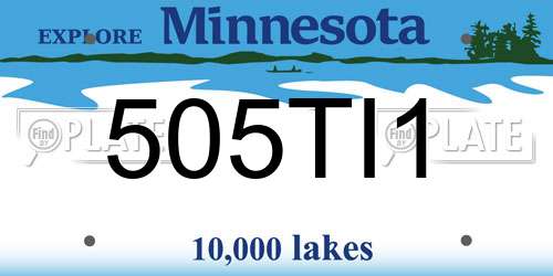 505TI1 Minnesota License Plate