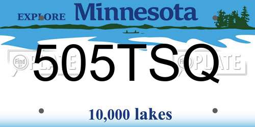 505TSQ Minnesota License Plate