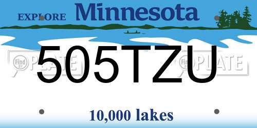 505TZU Minnesota License Plate