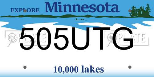 505UTG Minnesota License Plate