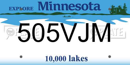 505VJM Minnesota License Plate