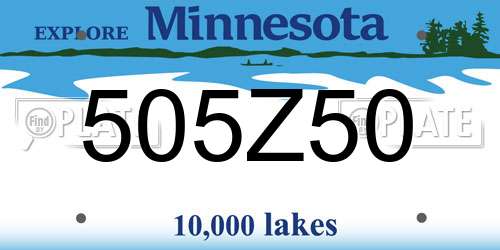 505Z50 Minnesota License Plate