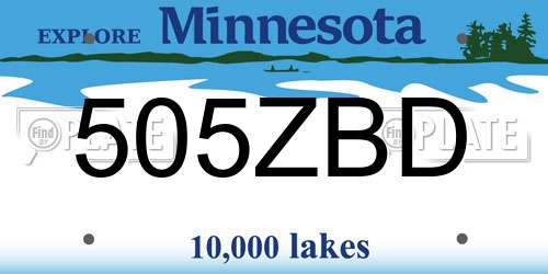 505ZBD Minnesota License Plate