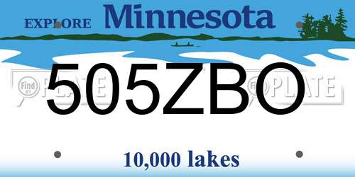 505ZBO Minnesota License Plate