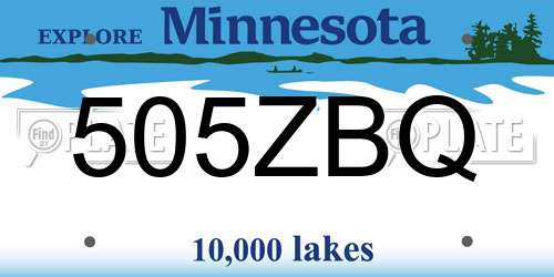 505ZBQ Minnesota License Plate