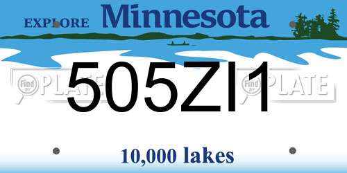 505ZI1 Minnesota License Plate