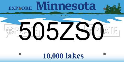 505ZS0 Minnesota License Plate