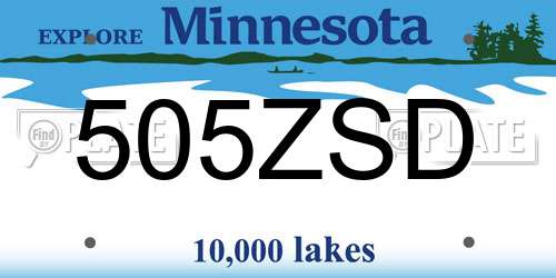 505ZSD Minnesota License Plate