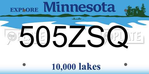 505ZSQ Minnesota License Plate