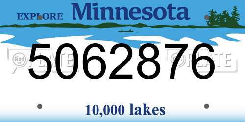 5062876 Minnesota License Plate