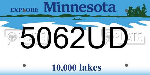 5062UD Minnesota License Plate