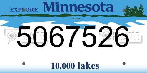 5067526 Minnesota License Plate