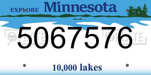 5067576 Minnesota License Plate