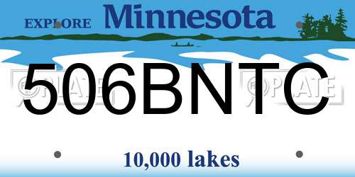 506BNTC Minnesota License Plate