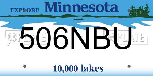 506NBU license plate in MN state
