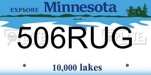 506RUG Minnesota License Plate