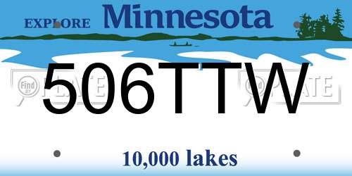 506TTW Minnesota License Plate