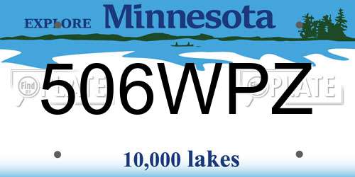 506WPZ Minnesota License Plate