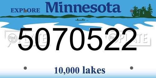 5070522 Minnesota License Plate