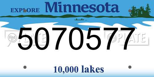 5070577 Minnesota License Plate