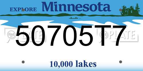 50705T7 Minnesota License Plate