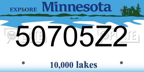 50705Z2 Minnesota License Plate
