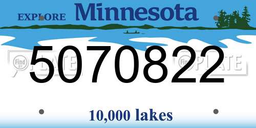 5070822 Minnesota License Plate