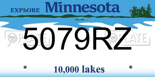 5079RZ Minnesota License Plate