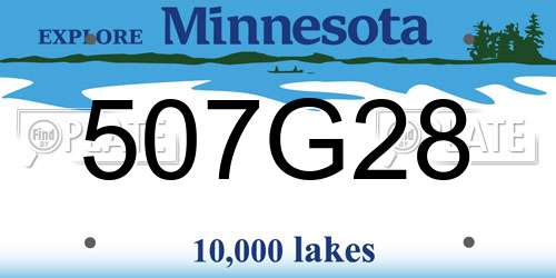 507G28 Minnesota License Plate