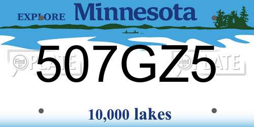 507GZ5 Minnesota License Plate