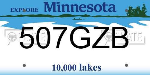 507GZB Minnesota License Plate