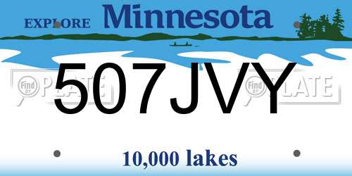 507JVY Minnesota License Plate