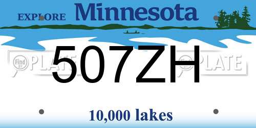 507ZH Minnesota License Plate