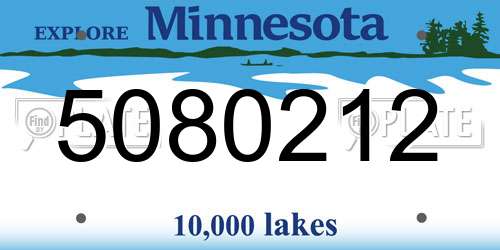 5080212 Minnesota License Plate