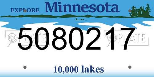 5080217 Minnesota License Plate