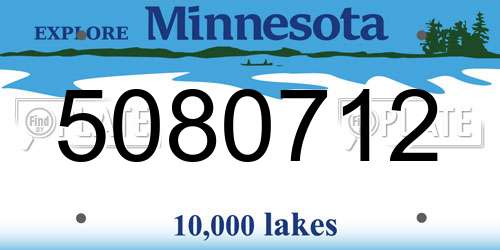 5080712 Minnesota License Plate
