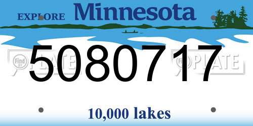 5080717 Minnesota License Plate