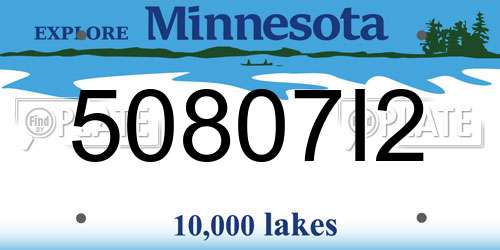50807I2 Minnesota License Plate