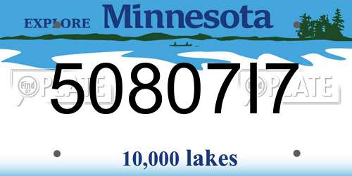 50807I7 Minnesota License Plate