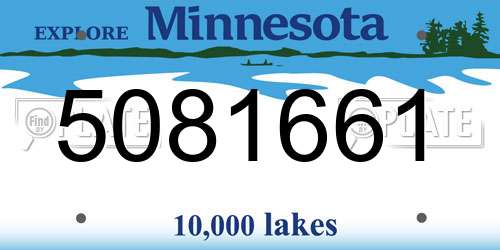 5081661 Minnesota License Plate