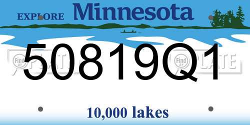 50819Q1 Minnesota License Plate