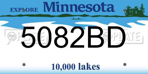 5082BD Minnesota License Plate