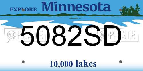 5082SD Minnesota License Plate