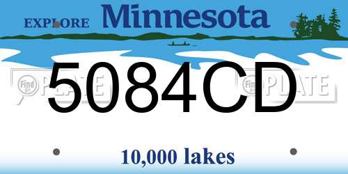 5084CD Minnesota License Plate